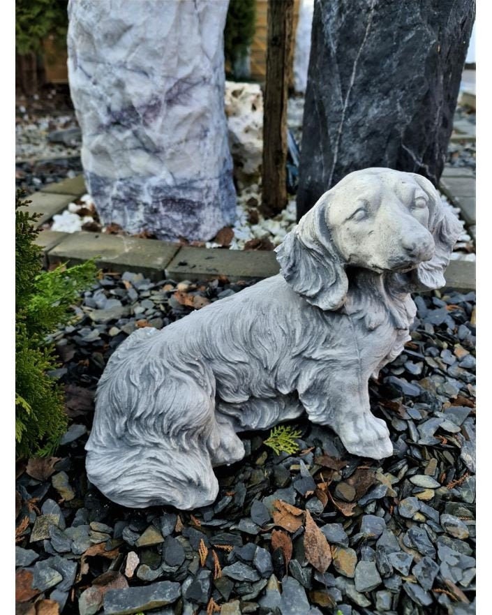 Dachshund Statue Dog Figure Pet Memorial Solid Rock Stonework Dachshund Stone Dachshund Sausage