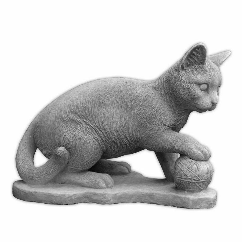 Katze mit Kugel Statue Statue von Katzen für Haus und Garten Etsy