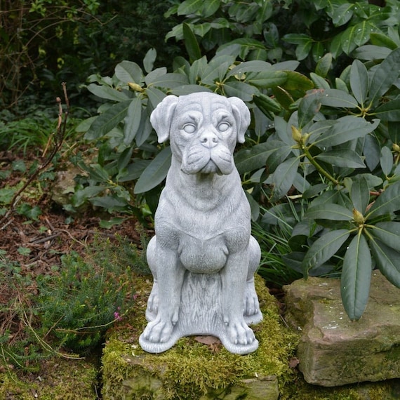 American Bulldog Concrete Statue Bully Sculptures Engraved Etsy