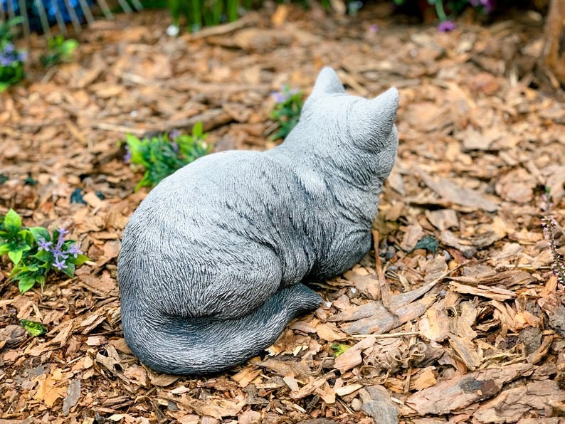 Sleeping Cat Statue Engraving Gift Cat Memorial Hand Cast Etsy