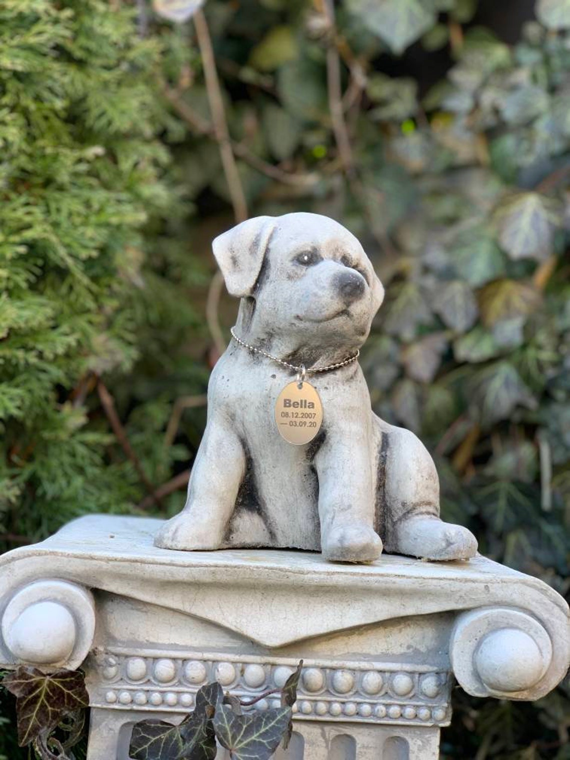 Welpen spielen Statue Statue Hund Gravur Welpen Statue Beton Etsy
