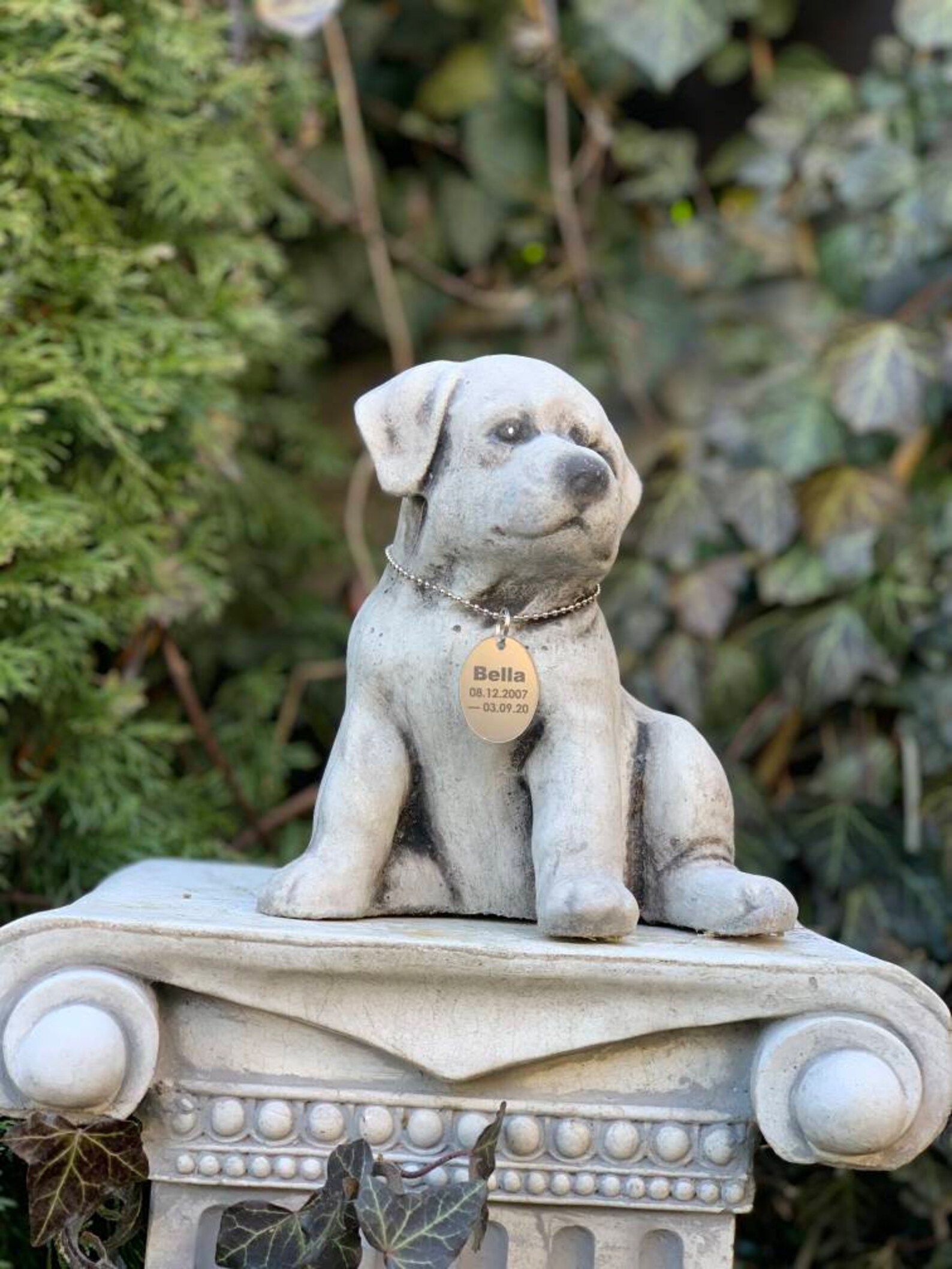 Puppy Playing Statuestatue Dog Engraving Puppy Statue Etsy