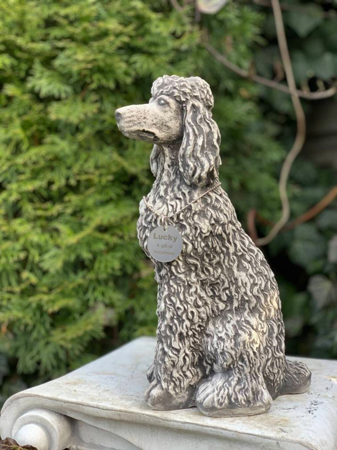 Poodle Statueunique dog tag Pet Memorial garden statue custom Etsy