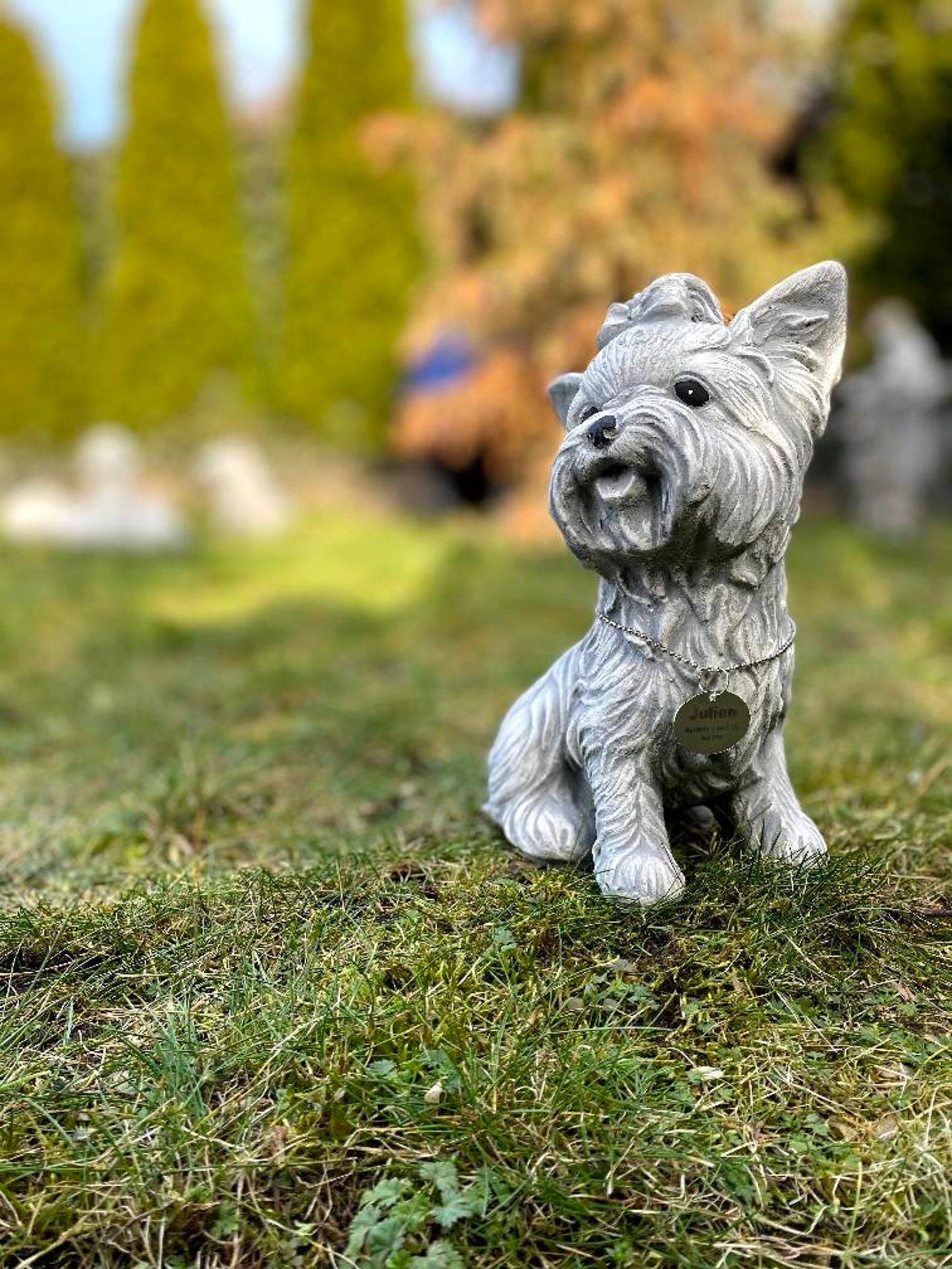Yorkshire Terrier Statue Personalized Dog figure Yorkie Etsy