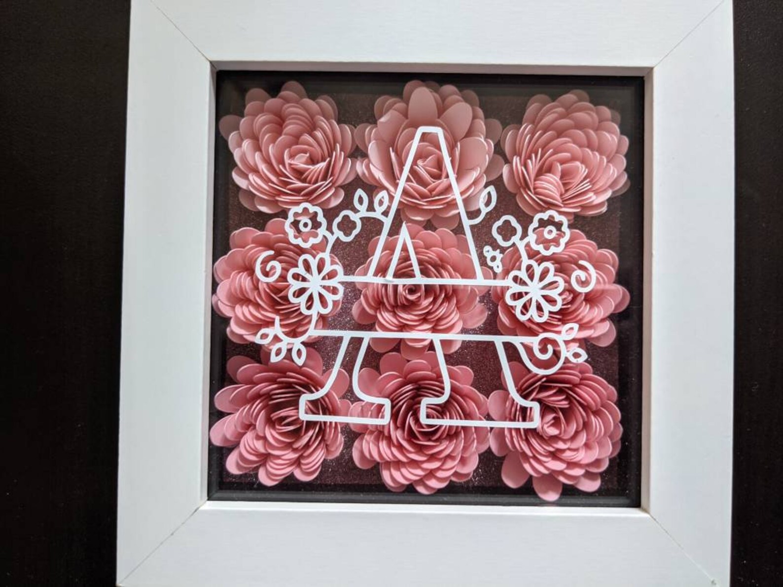 Beautiful Small Shadow Box 10x10cm. Any colour of flowers and Etsy