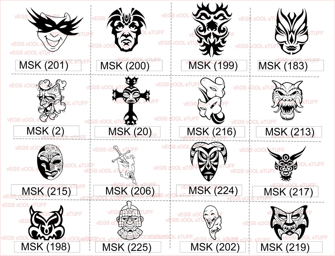 16 High Quality SVG scalable Cool Mask Designs Vol 4 Etsy