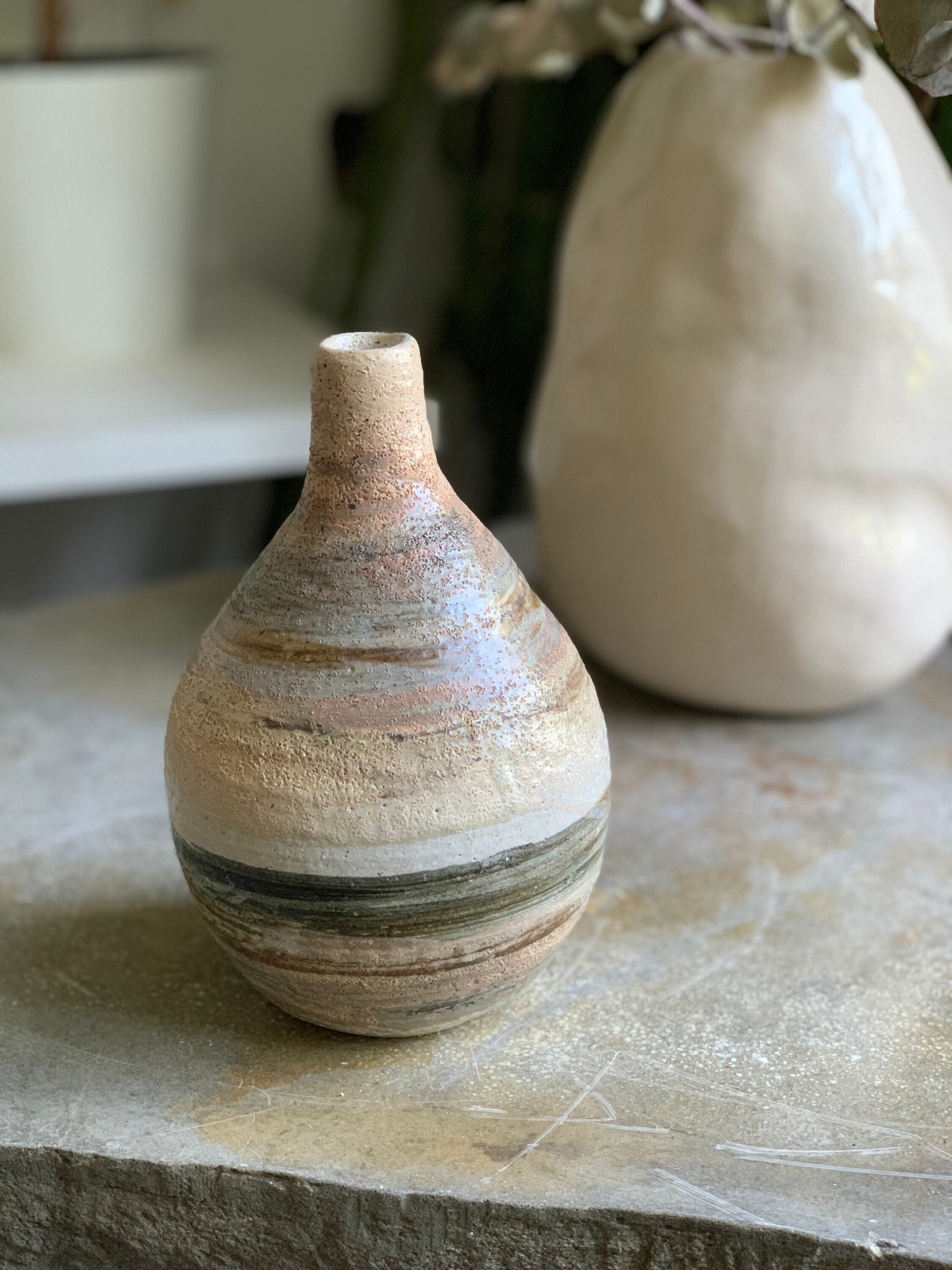 Beige pottery vase Ceramic original vase Minimalist handmade Etsy