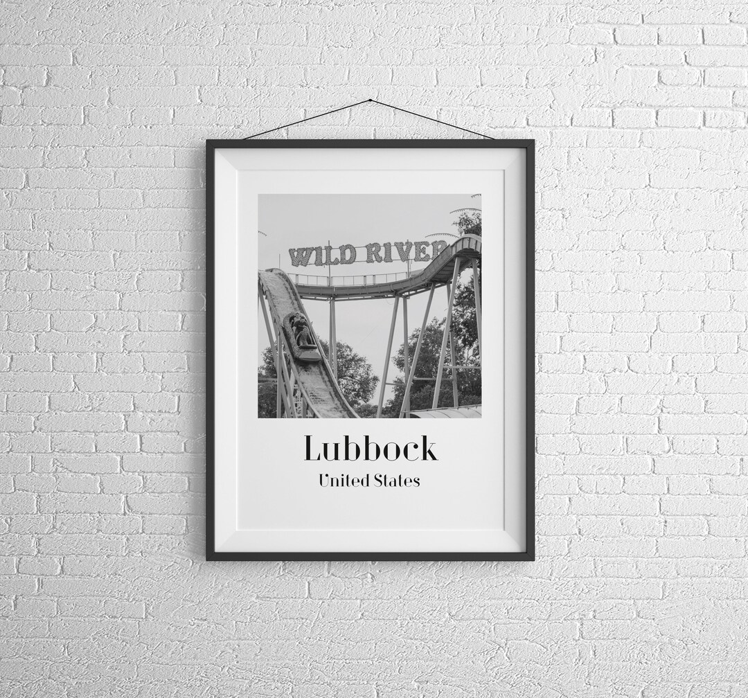 Lubbock Black and White Print Lubbock Poster Lubbock Wall Etsy
