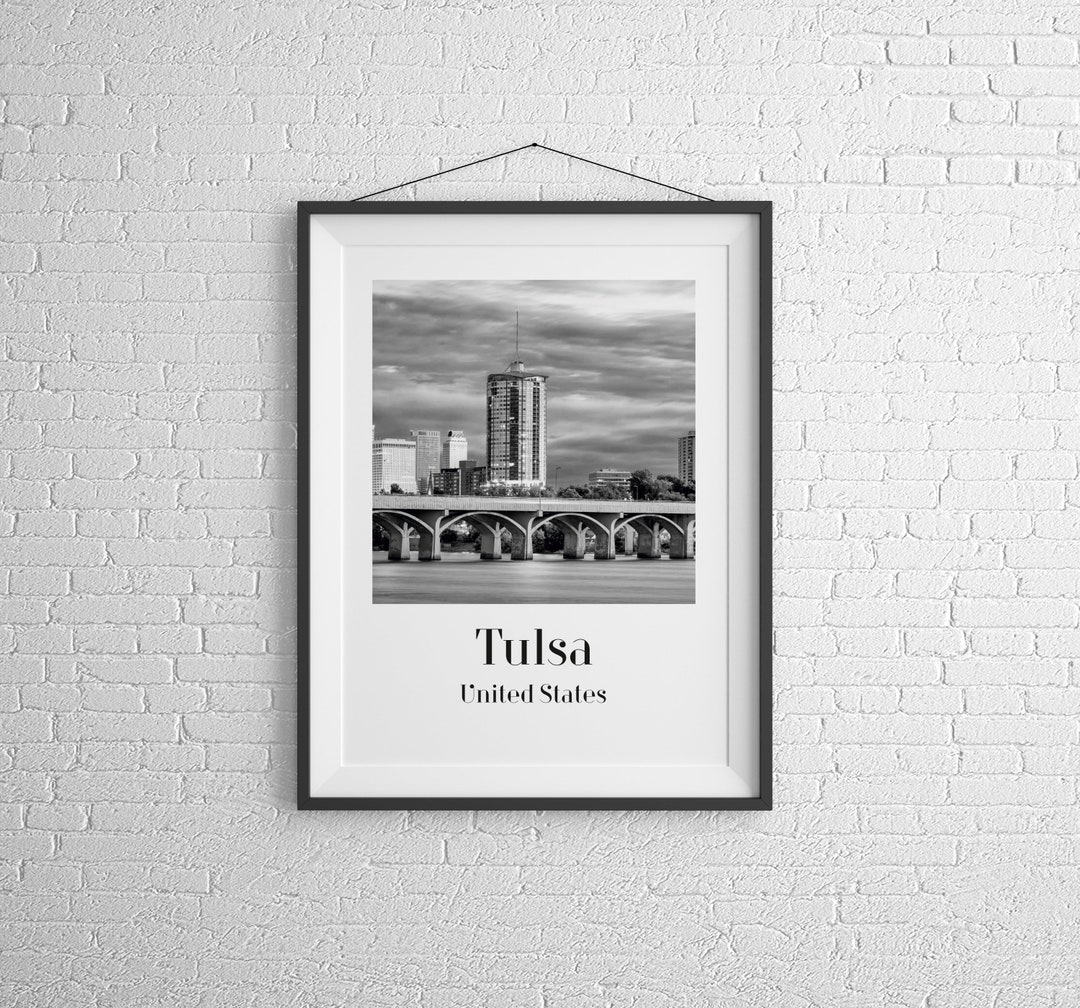 Tulsa Black and White Print Tulsa Poster Tulsa Wall Art Etsy