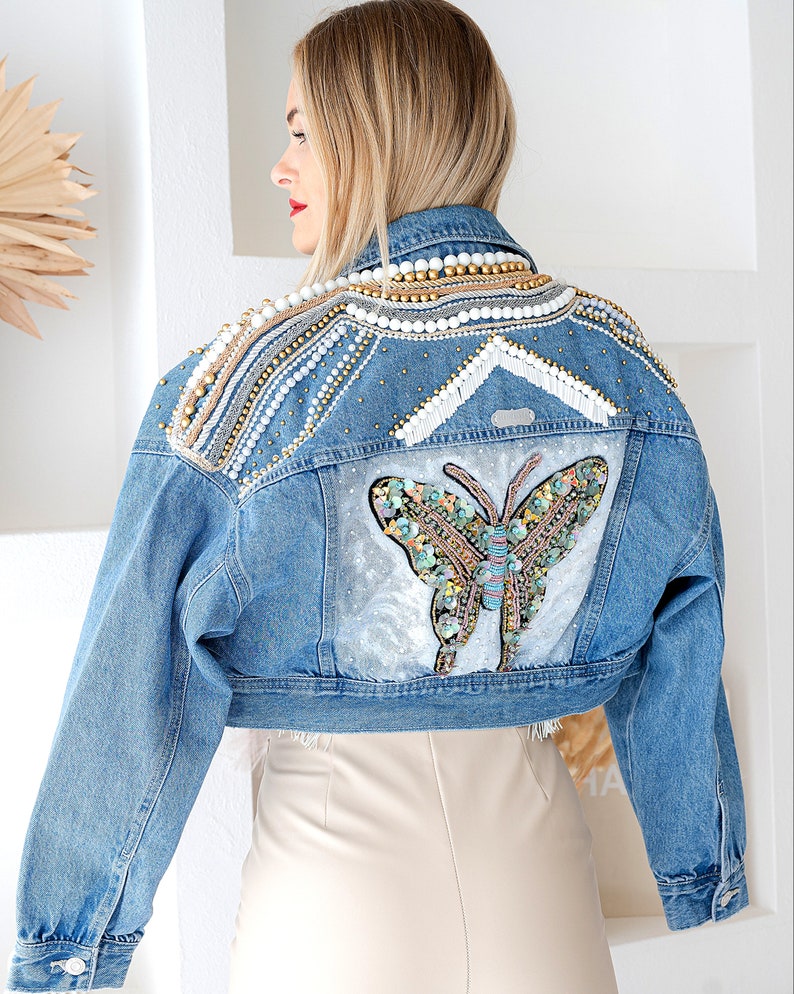 Light Blue Handmade Denim Jacket. Limited Edition. Single Etsy