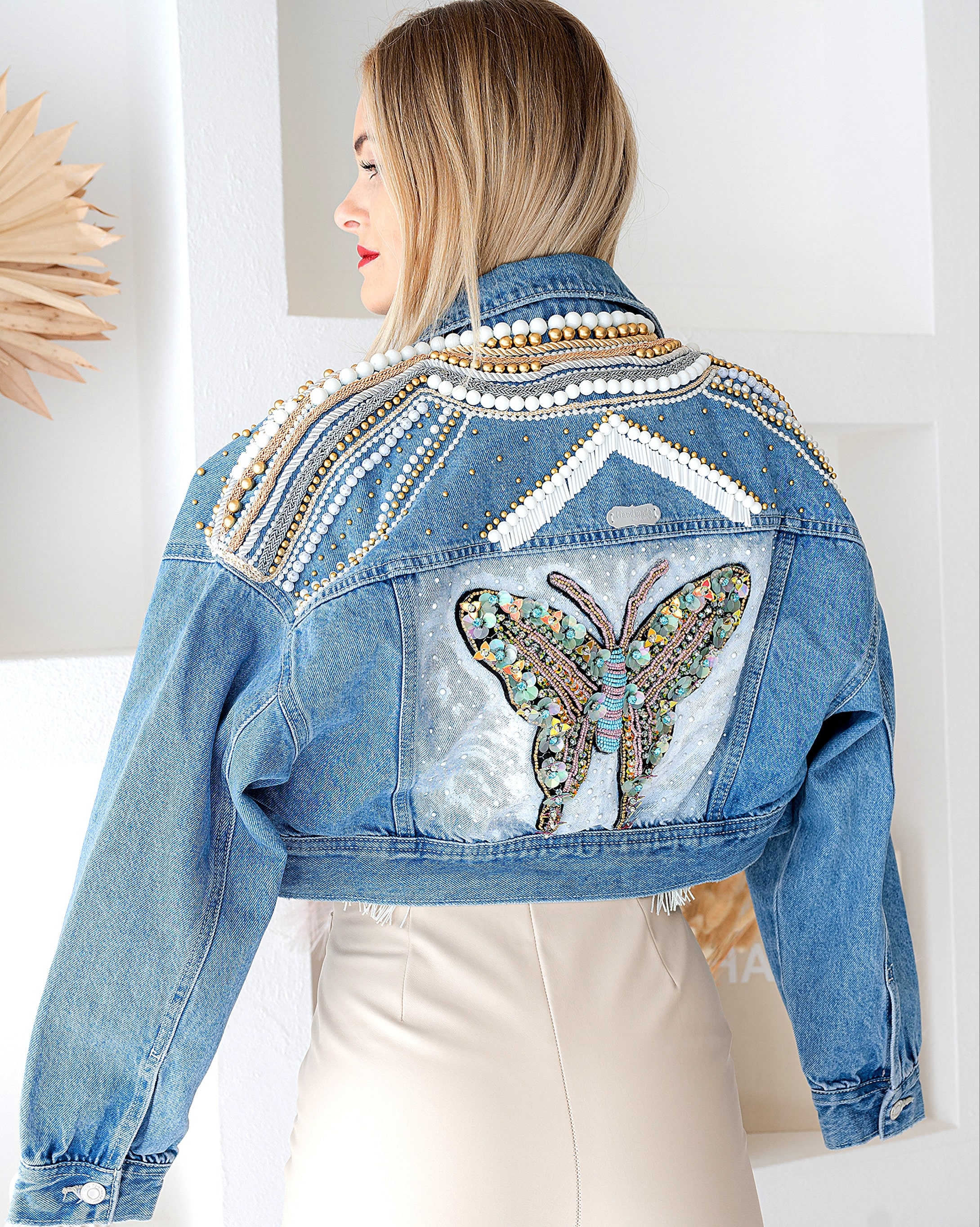 Light Blue Handmade Denim Jacket. Limited Edition. One-of-a