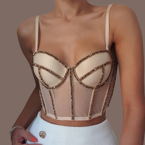 Elegant, sexy, chic. Beige corset, unique, one-of-a-kind