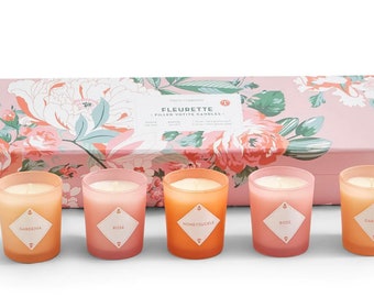 Fleurette Set of 5 Scented Candles in Gift Box