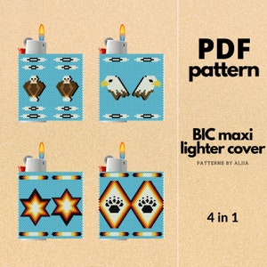 lighter cover pattern, bic lighter cover, peyote stitch pattern, peyote pattern, miyuki pattern | size 11 seed beads