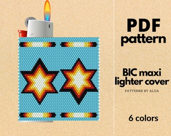 Native American Lighter Cover Pattern: peyote stitch (PDF Pattern)