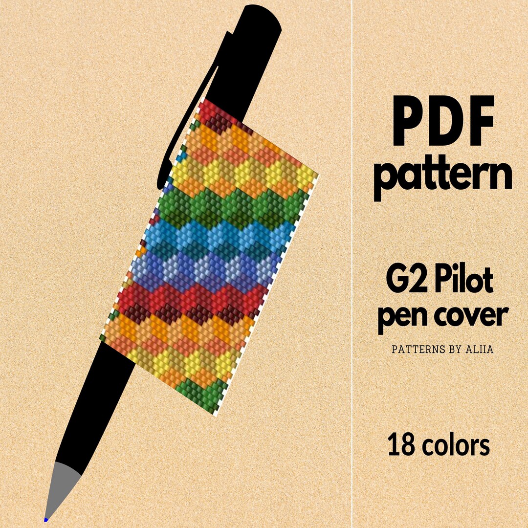 Geometric Pen Cover Pattern: Peyote Stitch (PDF Pattern) - Etsy