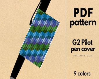 Geometric Pen Cover Pattern: peyote stitch (PDF Pattern)