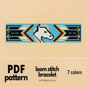 totem native bead patterns, turquoise indian patterns, seed bead loom patterns, horse native inspired | 23 rows