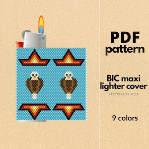 diy lighter cover pattern, bic lighter cover, peyote stitch pattern, peyote pattern, miyuki pattern | size 11 seed beads