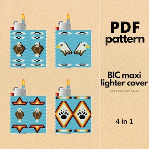 lighter cover pattern, bic lighter cover, peyote stitch pattern, peyote pattern, miyuki pattern | size 11 seed beads