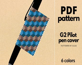 Geometric Pen Cover Pattern: peyote stitch (PDF Pattern)