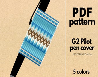 Geometric Pen Cover Pattern: peyote stitch (PDF Pattern)