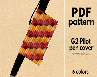 Geometric Pen Cover Pattern: peyote stitch (PDF Pattern)