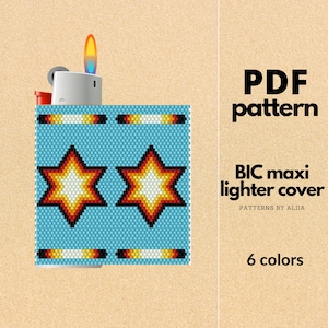 diy lighter cover pattern, bic lighter cover, peyote stitch pattern, peyote pattern, miyuki pattern | size 11 seed beads