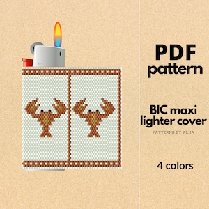cancer pattern, diy lighter cover pattern, bic lighter cover, peyote stitch pattern, peyote pattern, miyuki pattern | size 11 seed beads