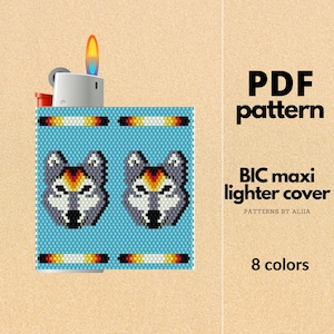 diy lighter cover pattern, bic lighter cover, peyote stitch pattern, peyote pattern, miyuki pattern | size 11 seed beads