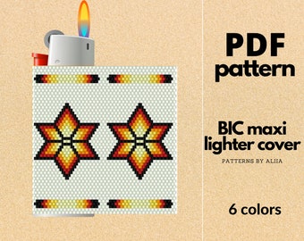 Native American Lighter Cover Pattern: peyote stitch (PDF Pattern)
