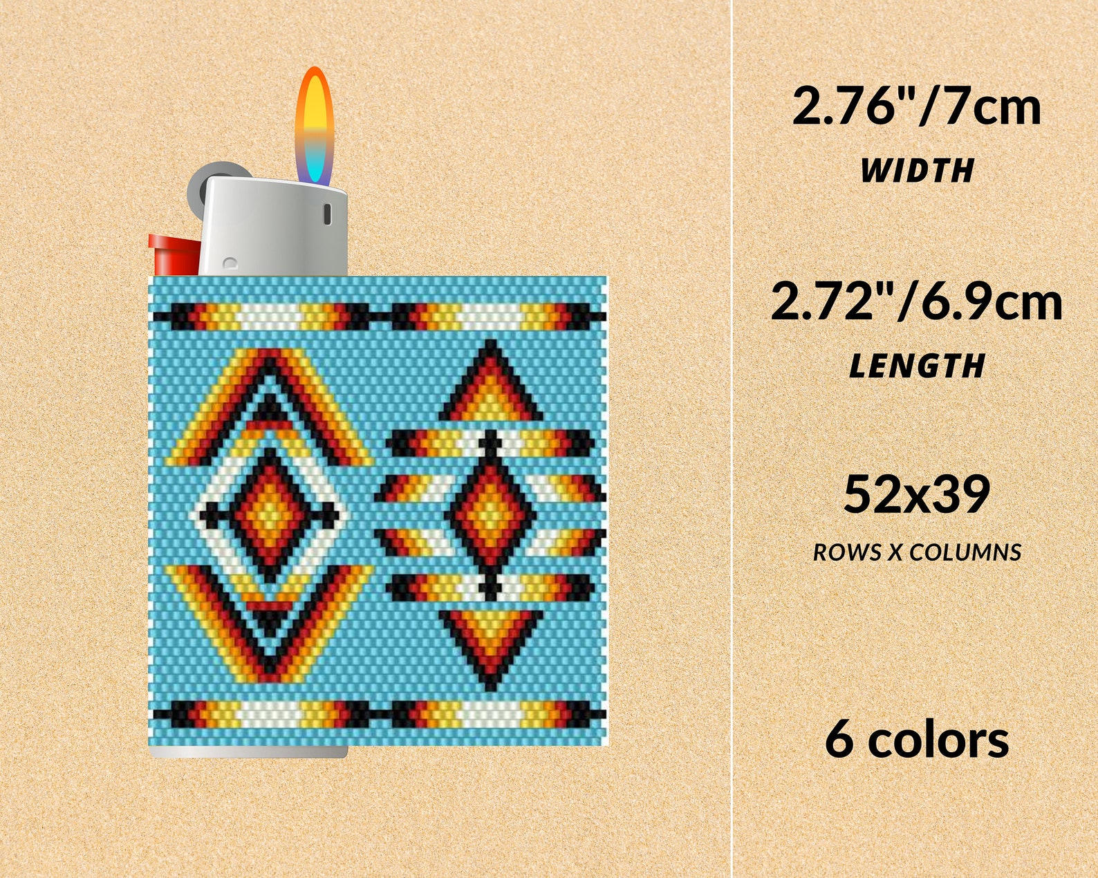 Diy Lighter Cover Pattern Bic Lighter Cover Peyote Stitch Etsy