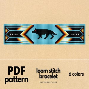 totem native bead patterns, turquoise indian patterns, seed bead loom patterns, wolf native inspired | 23 rows