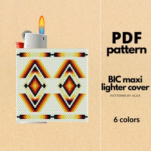 diy lighter cover pattern, bic lighter cover, peyote stitch pattern, peyote pattern, miyuki pattern | size 11 seed beads
