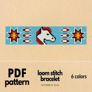 totem native bead patterns, turquoise indian patterns, seed bead loom patterns, horse native inspired | 23 rows