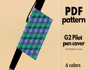Geometric Pen Cover Pattern: peyote stitch (PDF Pattern)