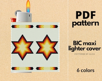 Native American Lighter Cover Pattern: peyote stitch (PDF Pattern)