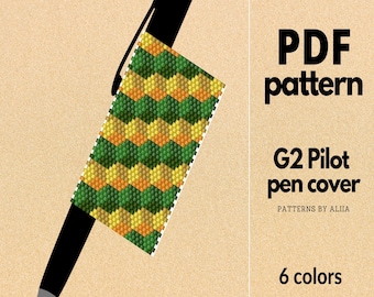 Geometric Pen Cover Pattern: peyote stitch (PDF Pattern)