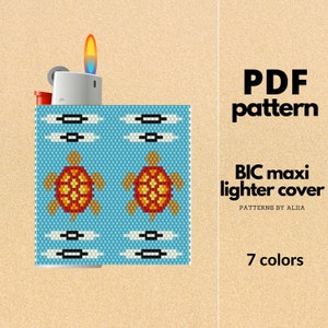 diy lighter cover pattern, bic lighter cover, peyote stitch pattern, peyote pattern, miyuki pattern | size 11 seed beads