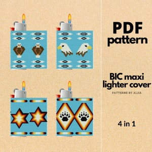 lighter cover pattern, bic lighter cover, peyote stitch pattern, peyote pattern, miyuki pattern | size 11 seed beads