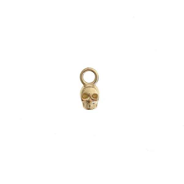 9K/14K Solid Gold Tiny Skull Hoop Charm for Earrings, Hoop Earring Skull Charm, Piercing Charm, Perfect Piercing gift, Piercing Accessory