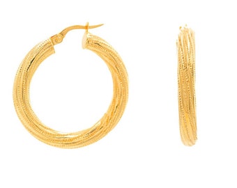 14K Solid Gold Huggie Hoop Earrings, Chunky Hoop Earrings, Gold Minimal Huggie Hoops, Perfect Gift for Her