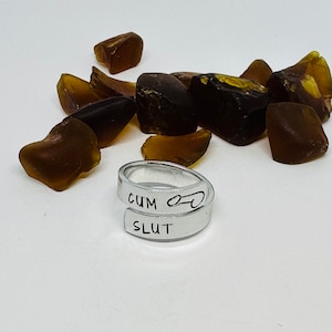 Hand Stamped Adult-Themed Aluminum Wrap Ring