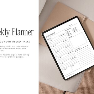 Undated Weekly Digital Planner: Self-Care Checklist (US Letter) (Digital Download)