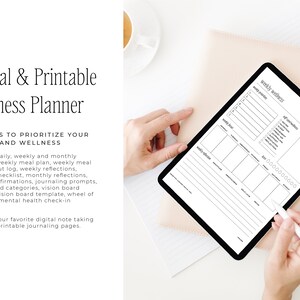Wellness Journal | Health Planner Printable | Wellness Tracker | Digital Planner | Wellness Planner | Self Care Bundle | Fitness tracker