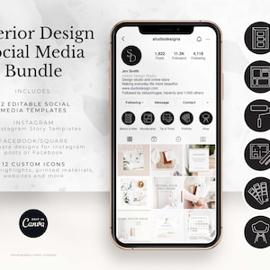Instagram Templates for Interior Designers | Canva Templates | Minimal Interior Design Templates