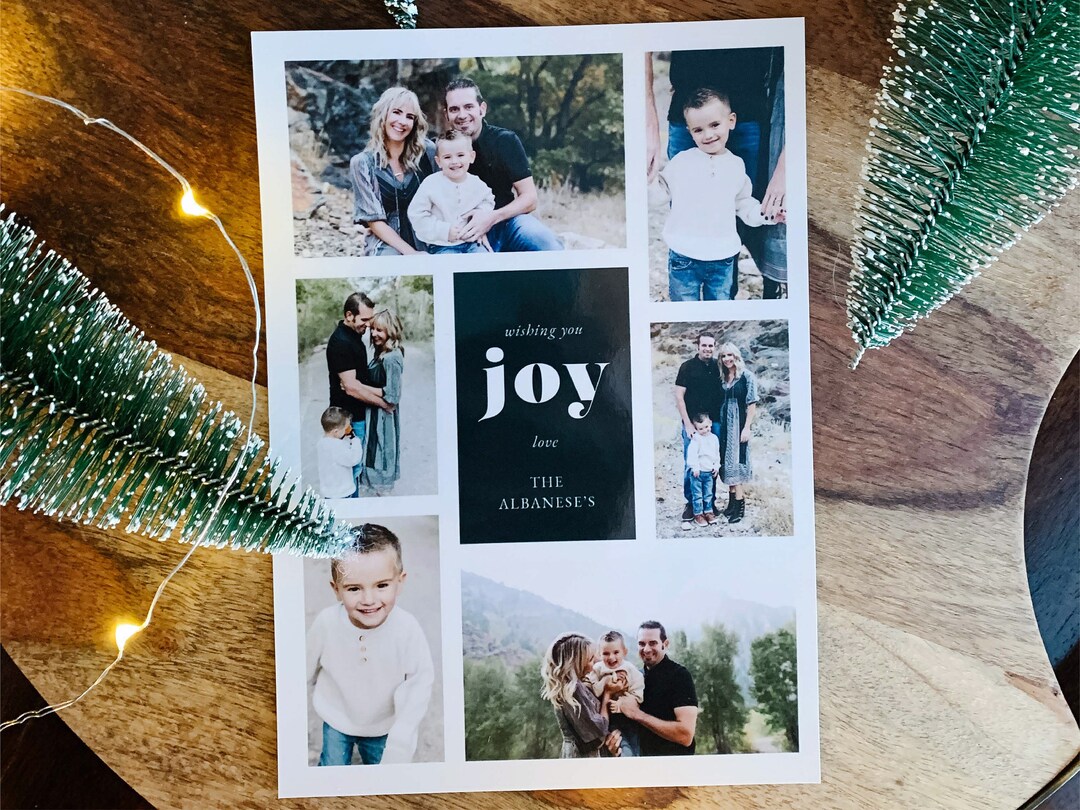 Joy Holiday Card Template | Christmas Card Template | Photo Card ...