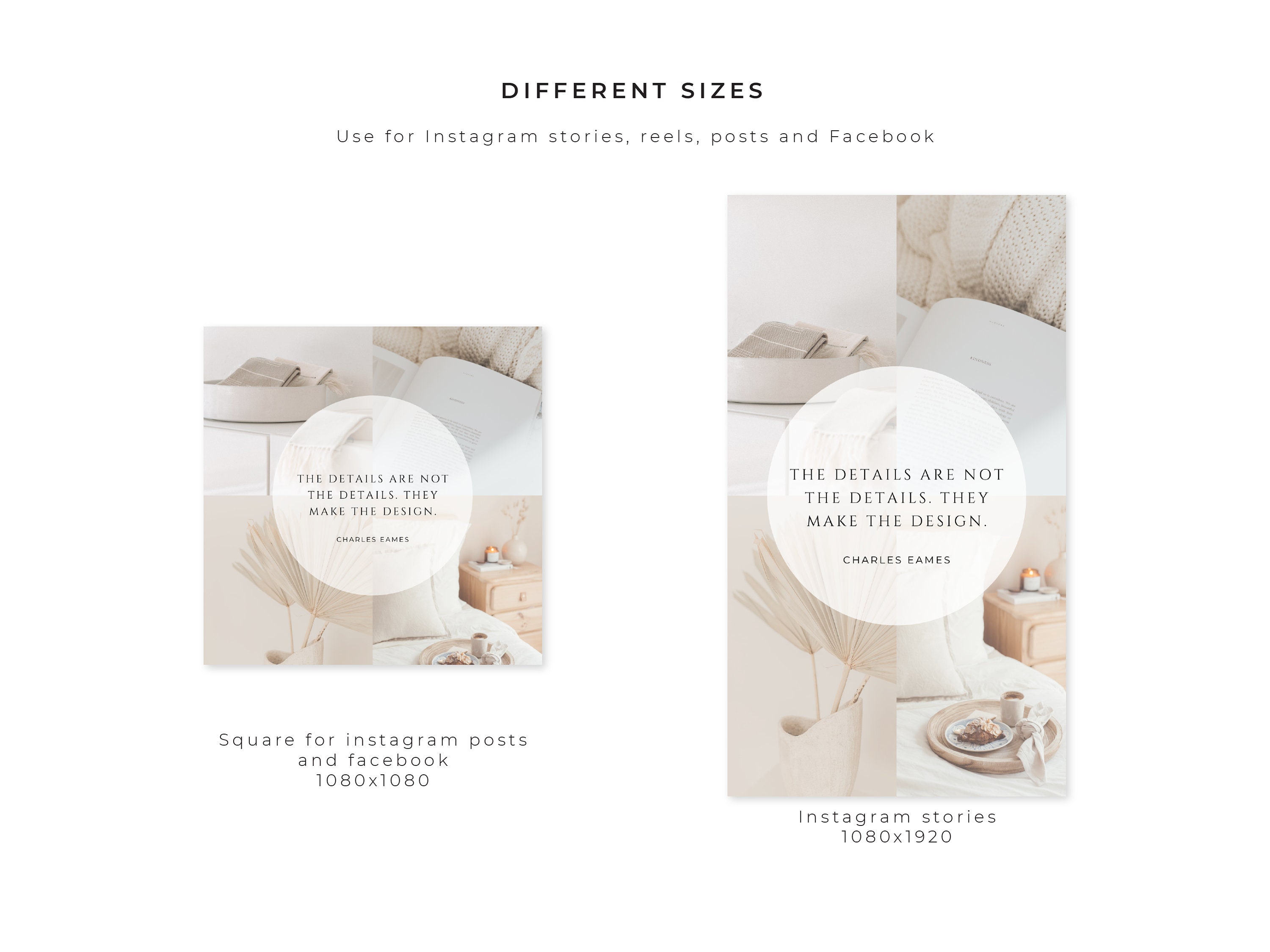 Boho Interior Design Social Media Templates: Canva Editable (PNG) - Etsy