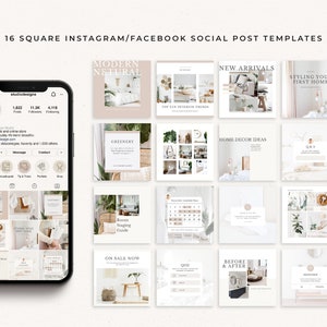 Interior Design Social Media Bundle | Canva | Editable - Etsy