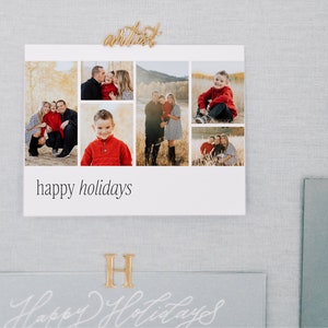 Customizable Canva template photo holiday card, printable minimalist Christmas card, photo custom Christmas card template, Christmas card